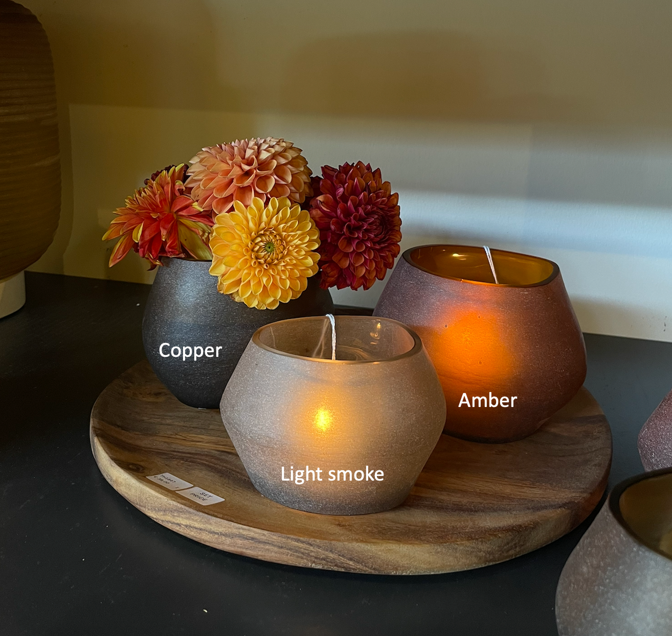 Ljuslykta ARIA - light smoke large