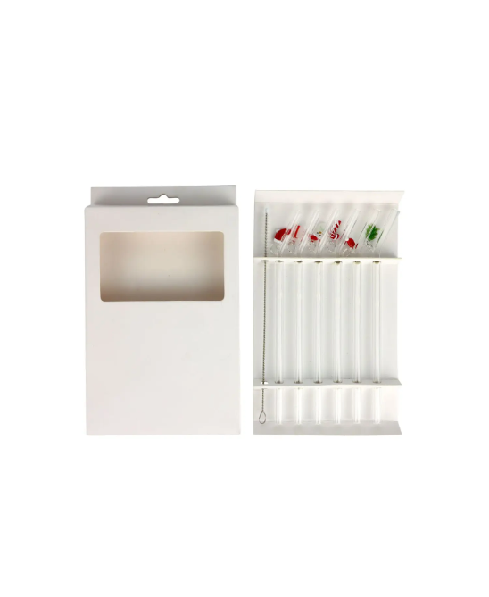 Sugrör i glas X-MAS 6-pack