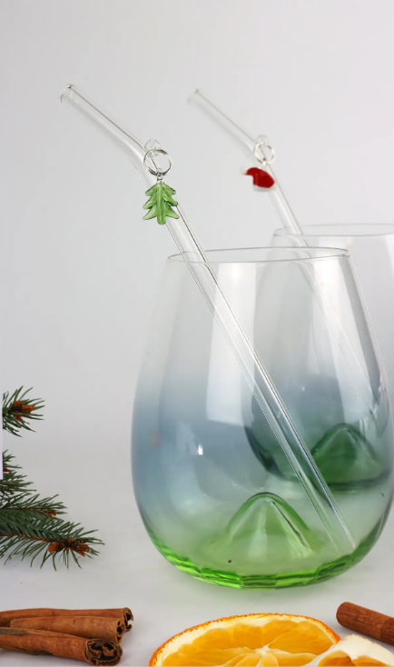 Sugrör i glas X-MAS 6-pack